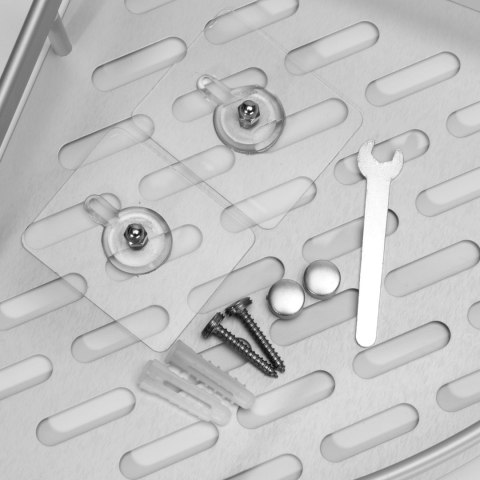 Półka łazienkowa narożna LUSAKA srebrna