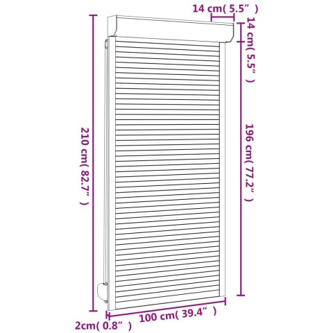 Roleta Biały 100 x 210 cm Aluminium i poliuretan