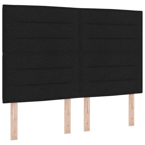 Łóżko sprężynowe z materacem z LED Czarny 140 x 200 cm tkanina