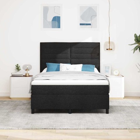 Łóżko sprężynowe z materacem z LED Czarny 140 x 200 cm tkanina
