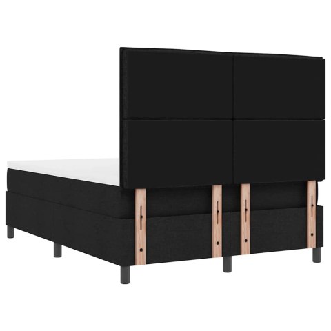 Łóżko sprężynowe z materacem z LED Czarny 140 x 200 cm tkanina