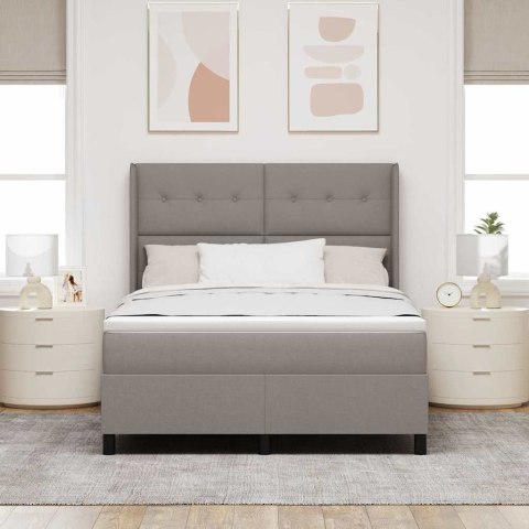 Łóżko z sprężyną LED Ciemnoszary 140 x 200 cm tkanina