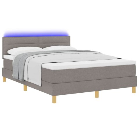 Łóżko z sprężyną LED z LED Ciemnoszary 140 x 200 cm tkanina