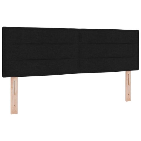 Łóżko z sprężyną LED z materacem Czarny 140 x 200 cm tkanina
