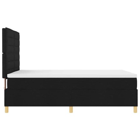 Łóżko z sprężyną LED z materacem Czarny 140 x 200 cm tkanina