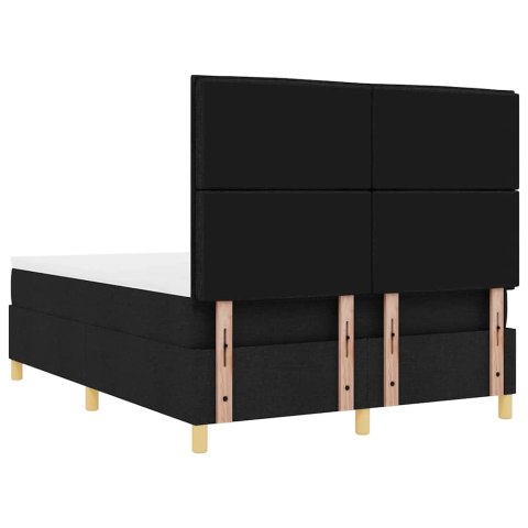 Łóżko z sprężyną LED z materacem Czarny 140 x 200 cm tkanina