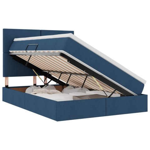 Łóżko z miejscem na przechowywanie i LED Niebieski 140 x 200 cm