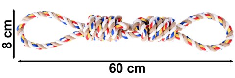 Zabawka szarpak z supłami dla psa WALLY 60 cm