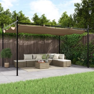Pergola ze zwijanym dachem, taupe, 395x292x230 cm