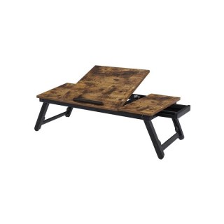 Rustykalny składany stolik na laptopa MDF bambus 71x35x23 cm