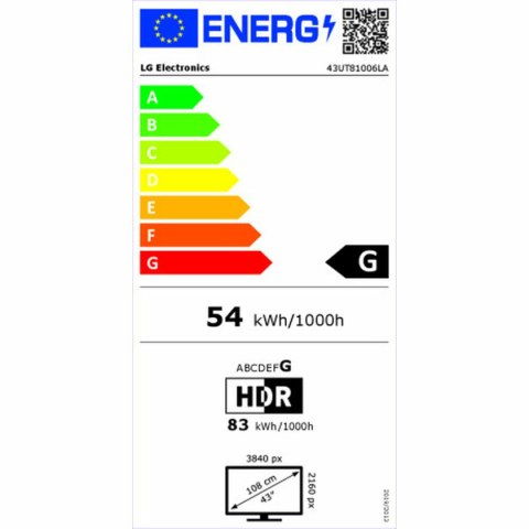 Smart TV LG 43UT81006LA.AEU 43" 4K Ultra HD LED HDR D-LED (Odnowione A)