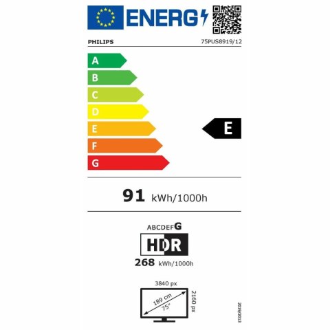 Smart TV Philips 75PUS8919/12 4K Ultra HD 75" LED (Odnowione B)