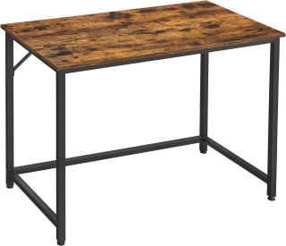 Nowoczesne biurko do pracy 100x50 cm stal/rustykalny brąz