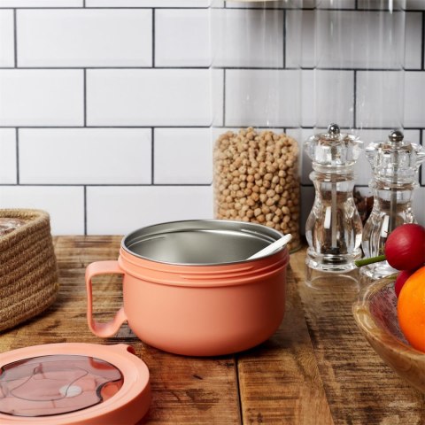 Okrągły Lunch box pomarańczowy