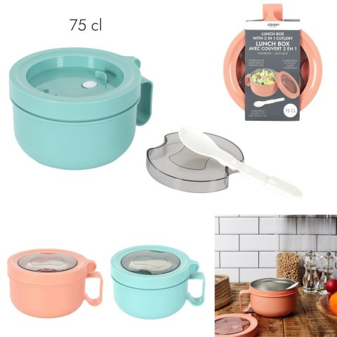 Okrągły Lunch box pomarańczowy