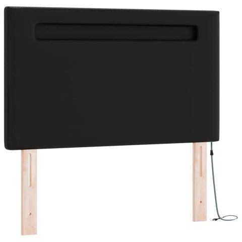 Łóżko sprężynowe Czarny 90 x 200 cm Skóra syntetyczna