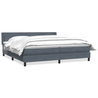 Łóżko typu Box Spring z materacem Ciemnoszary 180x220cm Aksamit