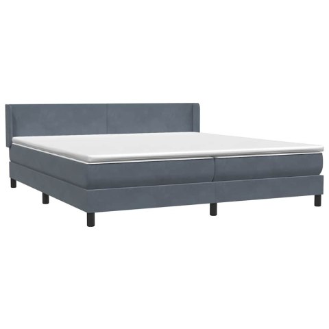 Łóżko typu Box Spring z materacem Ciemnoszary 180x220cm Aksamit