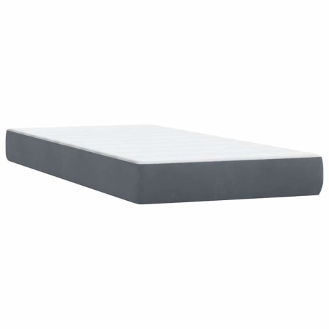 Łóżko typu Box Spring z materacem Ciemnoszary 180x220cm Aksamit