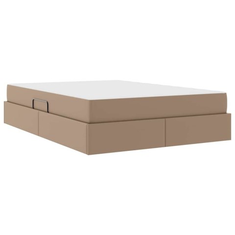 Łóżko z miejscem na przechowywanie i materacem 2 pcs Cappuccino