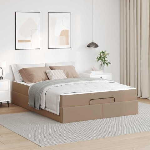 Rama łóżka z materacem z materacem 2 pcs Brązowy PVC