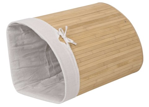 Kosz narożny na pranie bambusowy 60L naturalny