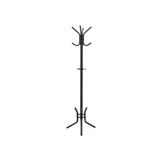 Stojak na ubrania z 12 haczykami, czarny, stalowy, 178 cm