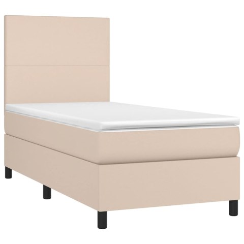 Łóżko kontynentalne, materac i LED cappuccino 100x200 cm