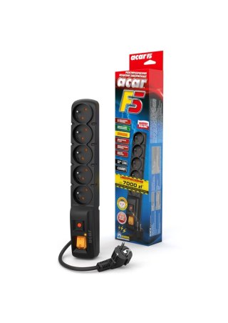 Listwa zasilająca Acar F5 (1,5m ; czarny)