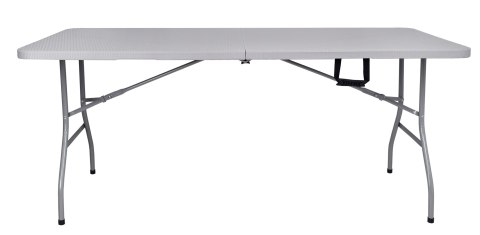 Zestaw cateringowy RATTAN stół 180cm + 2x ławka szary