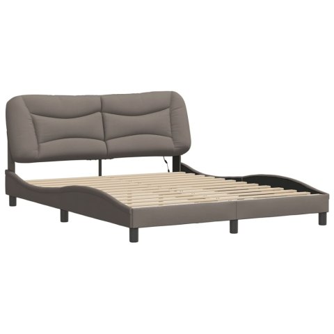 Rama łóżka z LED bez materaca Hvar Taupe 160x200 cm Tkanina