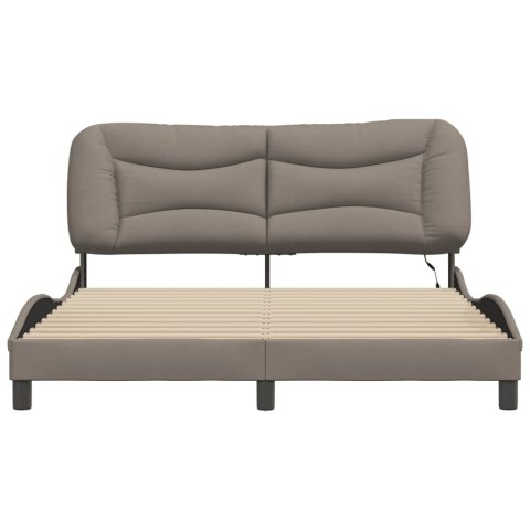 Rama łóżka z LED bez materaca Hvar Taupe 160x200 cm Tkanina