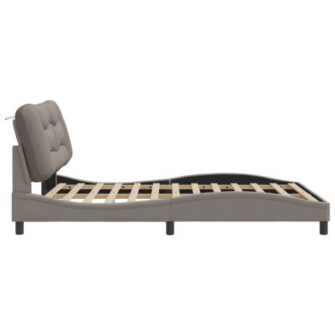 Rama łóżka z LED bez materaca Hvar Taupe 160x200 cm Tkanina