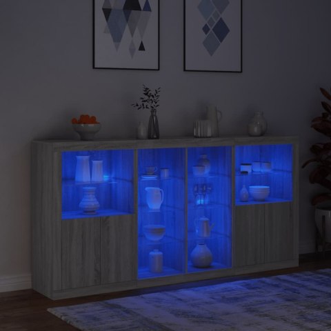 Szafka z oświetleniem LED, szary dąb sonoma, 202x37x100 cm