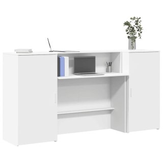 Biurko recepcyjne białe 200x50x103,5 cm Drewno klejone
