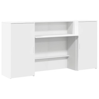 Biurko recepcyjne białe 200x50x103,5 cm Drewno klejone
