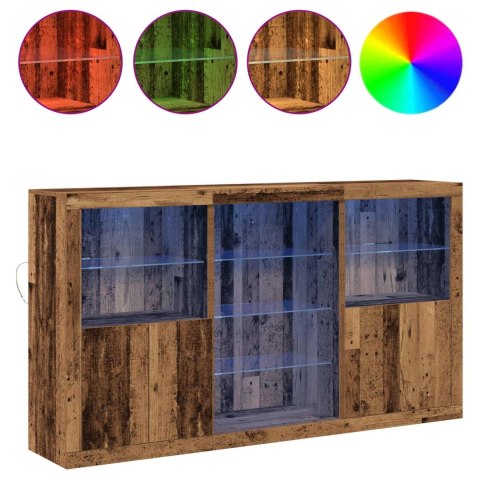 Komoda LED Ze LED Lights Stare drewno 181,5 x 37 x 100 cm