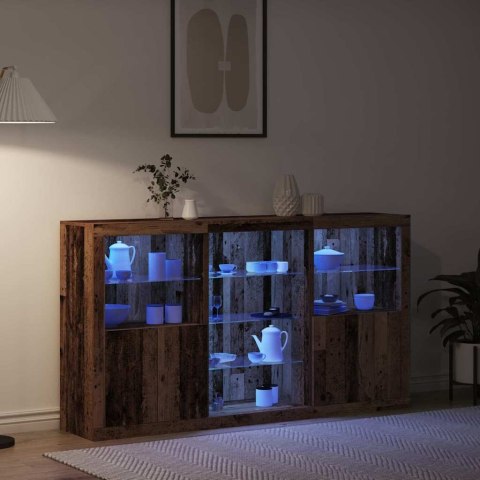 Komoda LED Ze LED Lights Stare drewno 181,5 x 37 x 100 cm