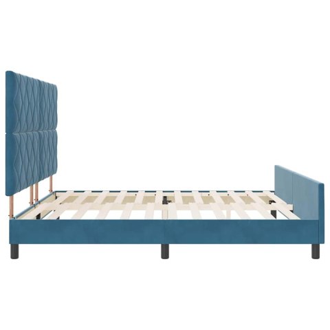 Łóżko sprężynowe Ciemnoniebieski 200 x 200 cm Aksamit