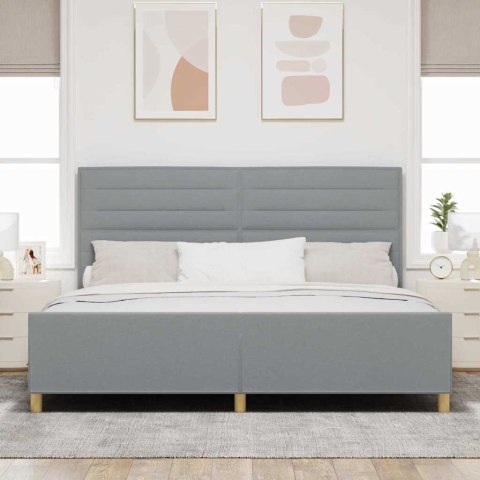 Ramka łóżka Z zagłówkiem Jasnoszary 200 x 200 cm tkanina