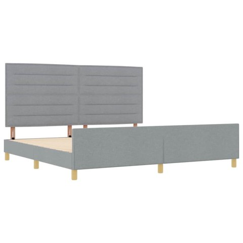 Ramka łóżka Z zagłówkiem Jasnoszary 200 x 200 cm tkanina
