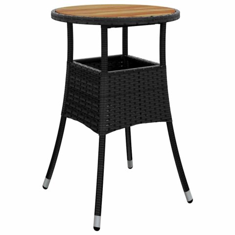 Zestaw do jadalni w ogrodzie 5 pcs Czarny polirattan