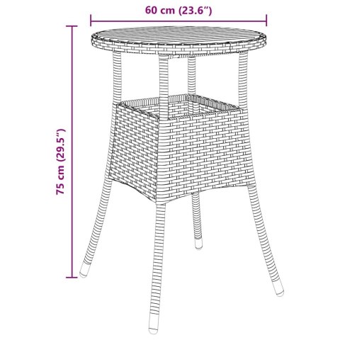 Zestaw do jadalni w ogrodzie 5 pcs Czarny polirattan