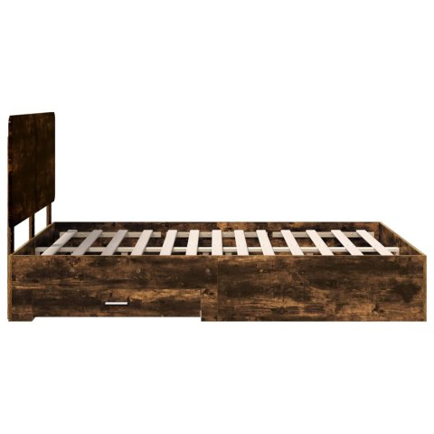Ramka łóżka Dąb wędzony 140 x 200 cm Materiał drewnopochodny