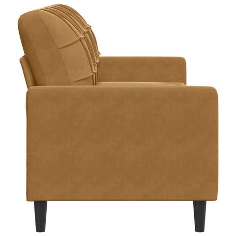 Sofa 3-osobowa, brązowa, 180 cm, tapicerowana aksamitem