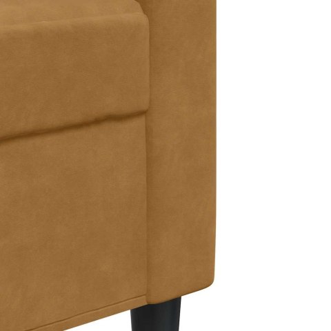 Sofa 3-osobowa, brązowa, 180 cm, tapicerowana aksamitem