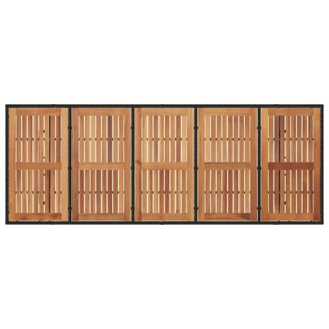 Zestaw do jadalni w ogrodzie 9 pcs Czarny polirattan