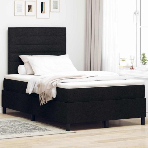 Łóżko sprężynowe z materacem z LED Czarny 120 x 200 cm tkanina