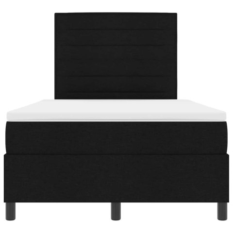 Łóżko sprężynowe z materacem z LED Czarny 120 x 200 cm tkanina