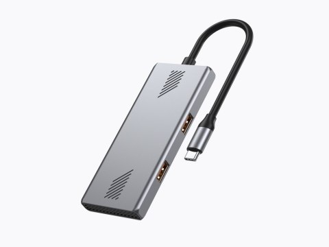 GEMBIRD 4-PORTOWY HUB USB 3.2 (GEN 2) TYPU C Z 4 PORTAMI A + C SZARY